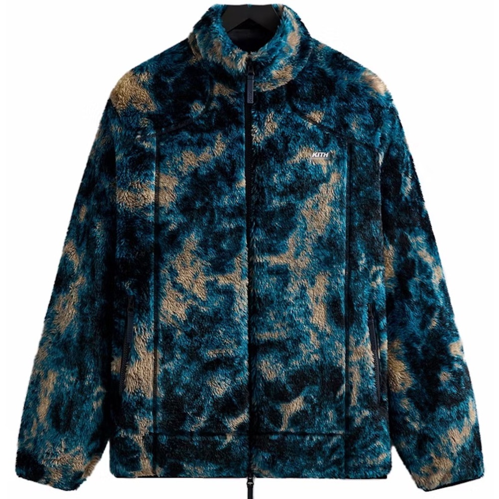 Kith Ice Dye Sherpa Harper Jacket - Blue - Size Medium